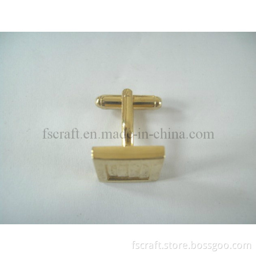 Die Struck Bright Gold Plating Cuff Link